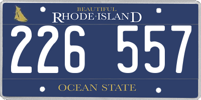 RI license plate 226557
