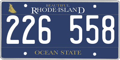 RI license plate 226558