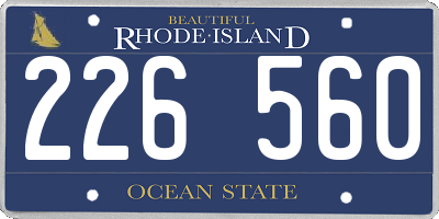 RI license plate 226560