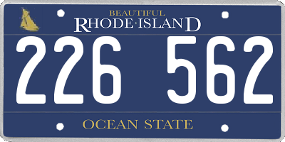 RI license plate 226562