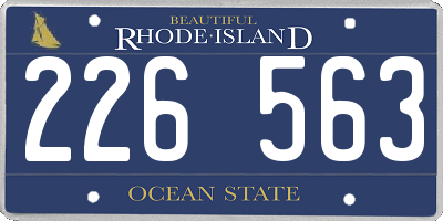 RI license plate 226563