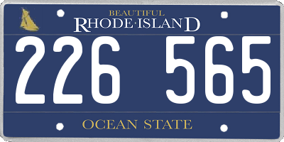 RI license plate 226565