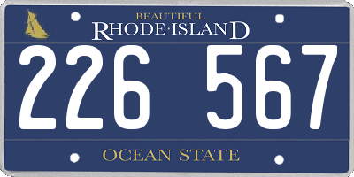 RI license plate 226567