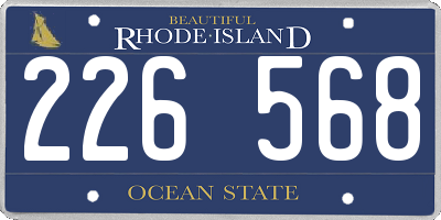 RI license plate 226568