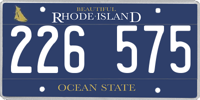 RI license plate 226575