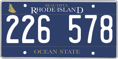 RI license plate 226578