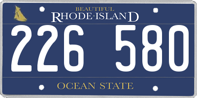 RI license plate 226580