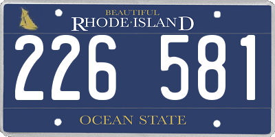 RI license plate 226581