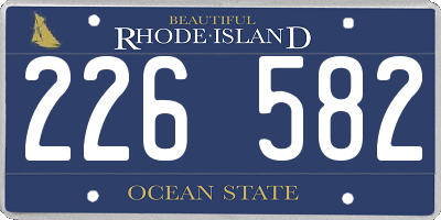 RI license plate 226582