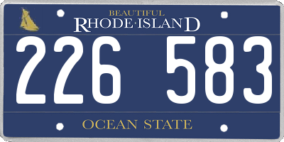 RI license plate 226583