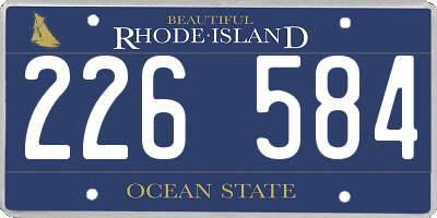 RI license plate 226584