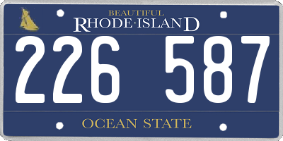 RI license plate 226587