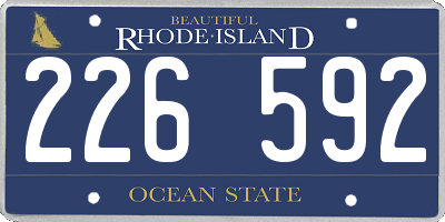 RI license plate 226592
