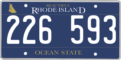 RI license plate 226593