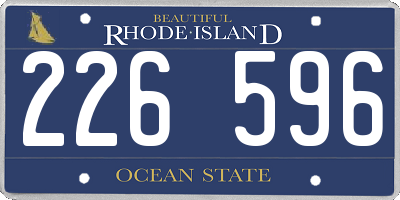 RI license plate 226596
