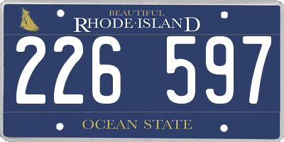 RI license plate 226597