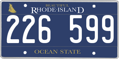RI license plate 226599