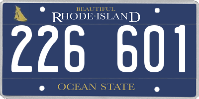 RI license plate 226601