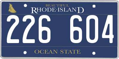 RI license plate 226604
