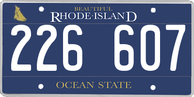 RI license plate 226607