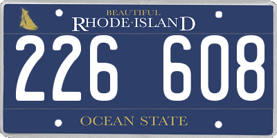 RI license plate 226608