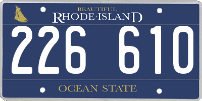 RI license plate 226610