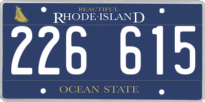 RI license plate 226615