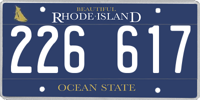 RI license plate 226617