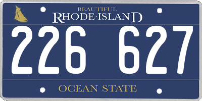 RI license plate 226627