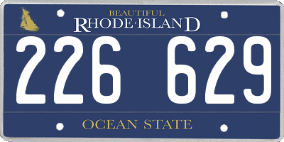 RI license plate 226629