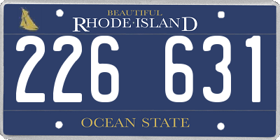 RI license plate 226631