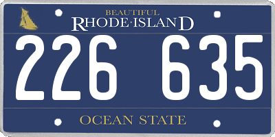 RI license plate 226635