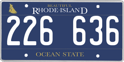 RI license plate 226636