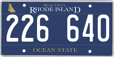 RI license plate 226640