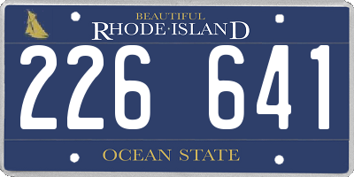 RI license plate 226641