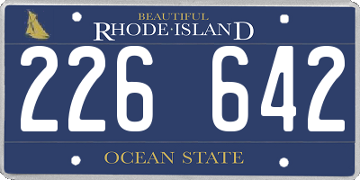 RI license plate 226642