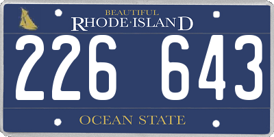 RI license plate 226643