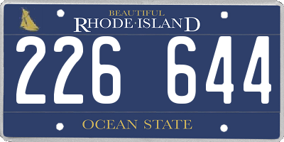 RI license plate 226644