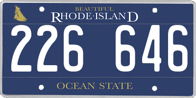 RI license plate 226646