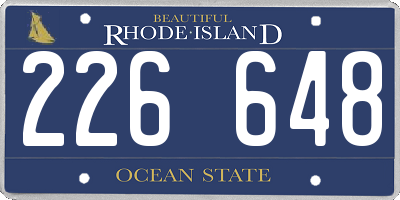 RI license plate 226648