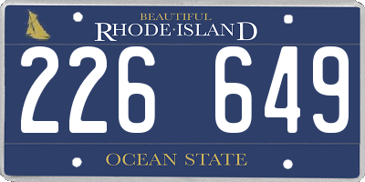RI license plate 226649