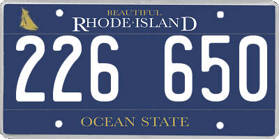 RI license plate 226650