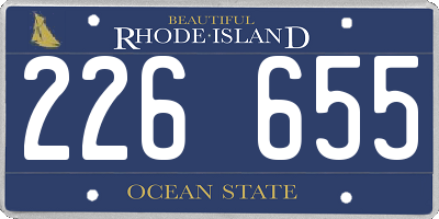 RI license plate 226655