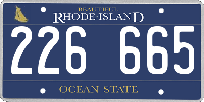 RI license plate 226665
