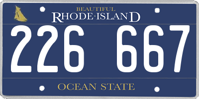 RI license plate 226667