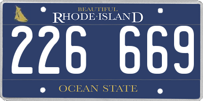 RI license plate 226669