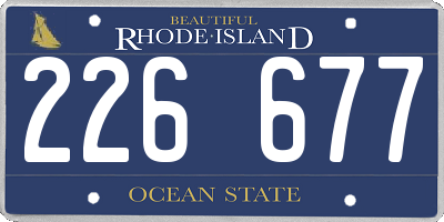 RI license plate 226677