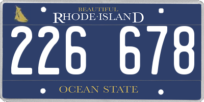 RI license plate 226678