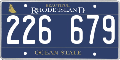 RI license plate 226679