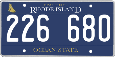 RI license plate 226680